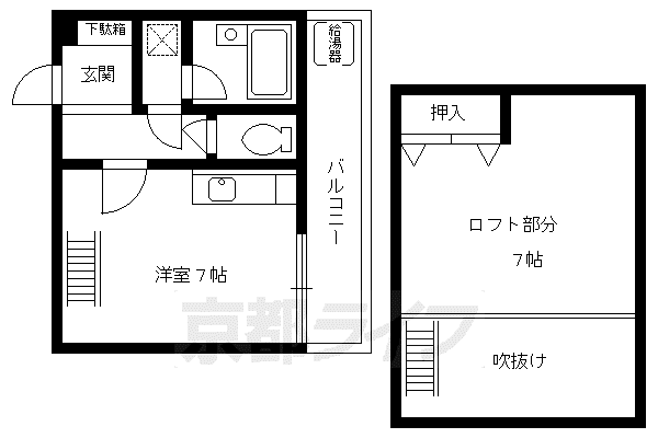 ノース I(1DK/2階)の間取り写真