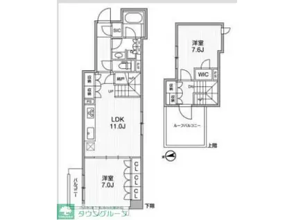 ディームス西早稲田(2LDK/4階)の間取り写真