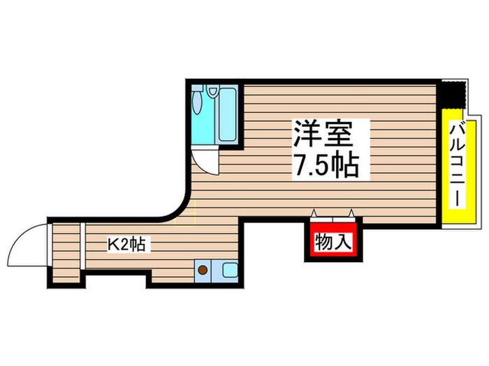 コーポ伊勢山(1K/5階)の間取り写真