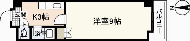 RESIDENCE西宮(1K/2階)の間取り写真