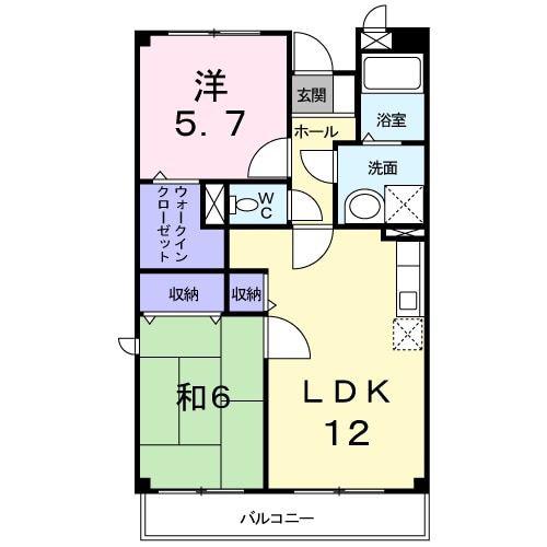 COMFORTMANSION(2LDK/3階)の間取り写真