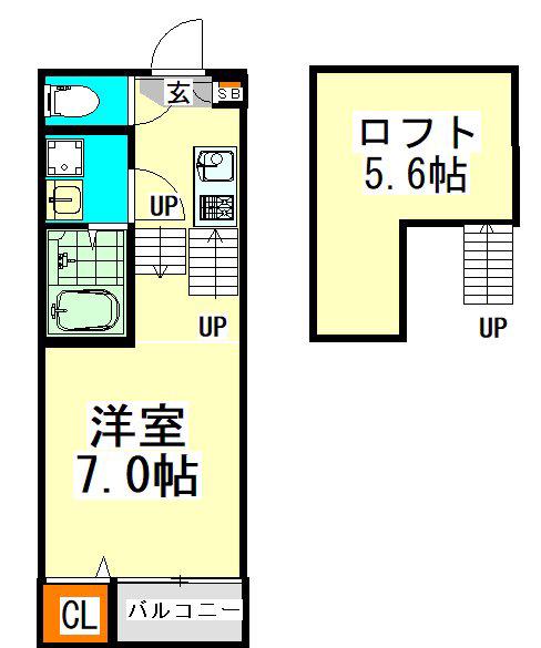 ハーモニーテラス千種VI(1SK/1階)の間取り写真