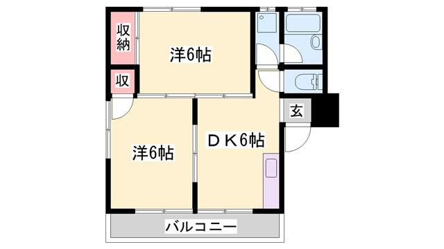 岩崎マンション(2DK/2階)の間取り写真