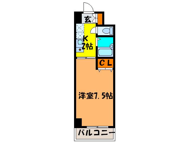 CASAAZUL(1K/4階)の間取り写真