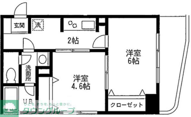 クレール羽田(2K/6階)の間取り写真