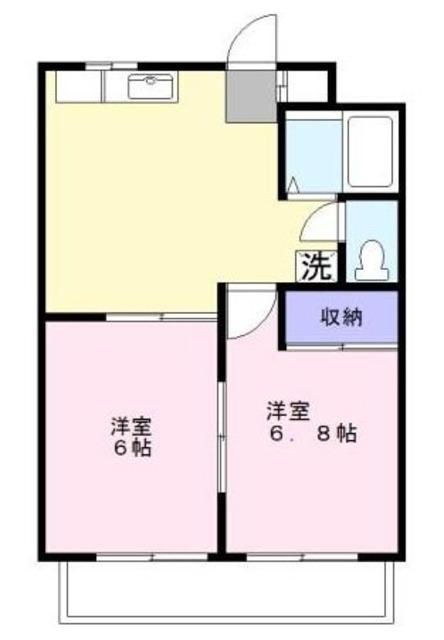 ハイムセリゼ1番館(2DK/2階)の間取り写真