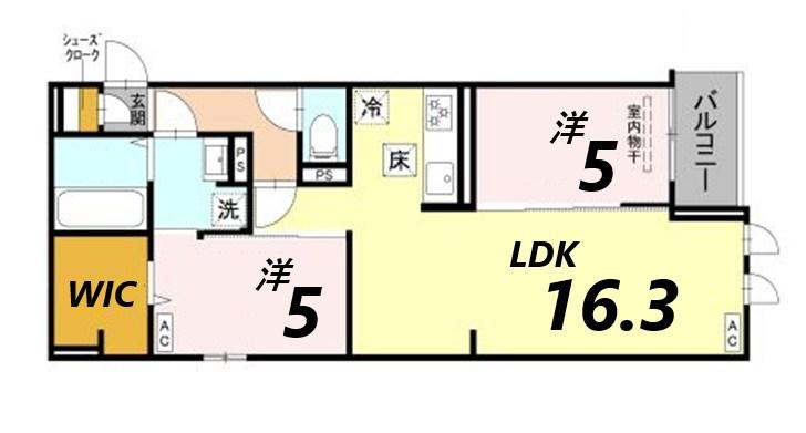 マーレ・カルモ(2LDK/3階)の間取り写真