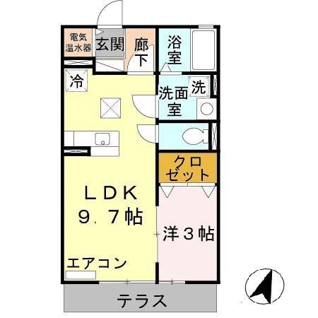 リガトーニI(1LDK/2階)の間取り写真