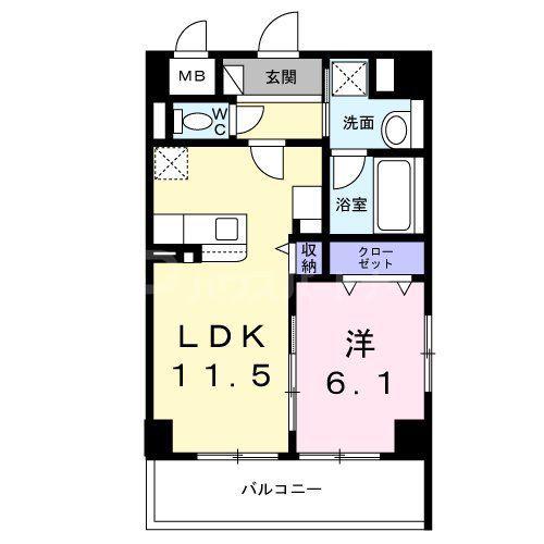 YS STATE 天王台(1LDK/4階)の間取り写真