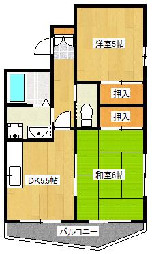 パレドール森田(2DK/4階)の間取り写真