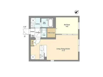 ネオアーバンレジデンス江古田(1LDK/1階)の間取り写真