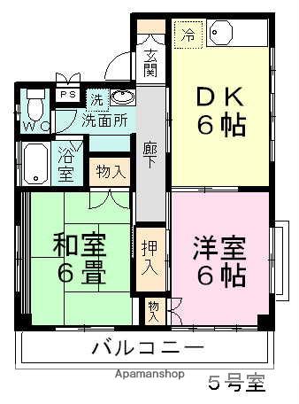 メゾン高千穂(2DK/2階)の間取り写真