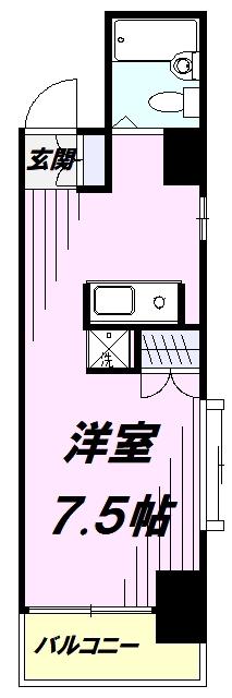 サンヴェール飯能(ワンルーム/6階)の間取り写真