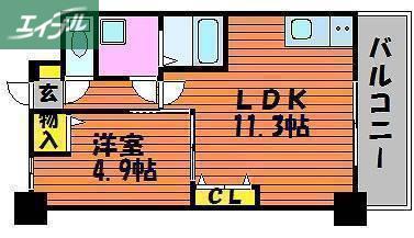 メゾンドW(1LDK/2階)の間取り写真