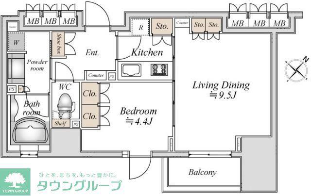 LA DOUCEUR巣鴨(1LDK/8階)の間取り写真