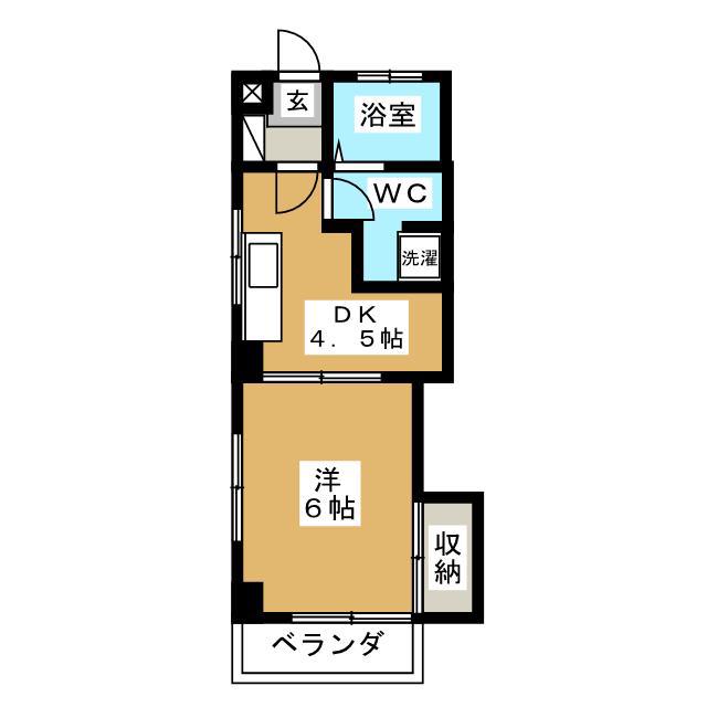 メゾン田園調布(1DK/2階)の間取り写真