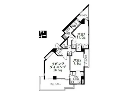 NS21やごと(2LDK/4階)の間取り写真