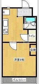 ドミールIII(1DK/1階)の間取り写真