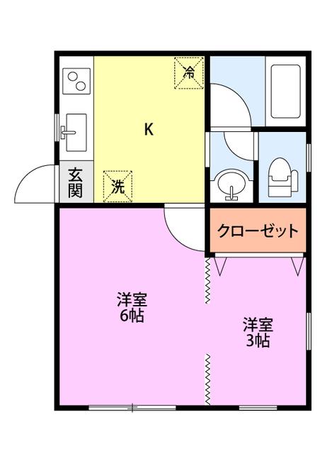 ガーデニアガーデン(2K/1階)の間取り写真