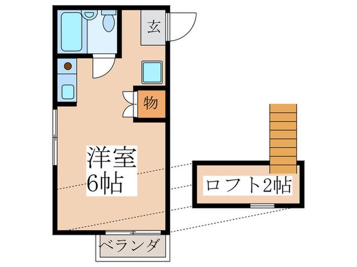 アルファコスモス(ワンルーム/1階)の間取り写真