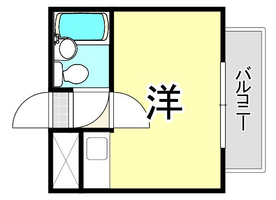 シャンクレール塚本(ワンルーム/3階)の間取り写真