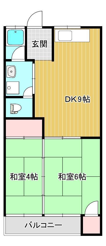 ドリームマンション(2DK/1階)の間取り写真