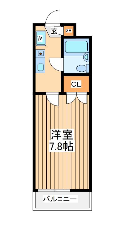 セルシオン相模原Ⅱ(1K/3階)の間取り写真