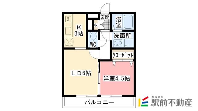 グランドゥール杉(1LDK/1階)の間取り写真