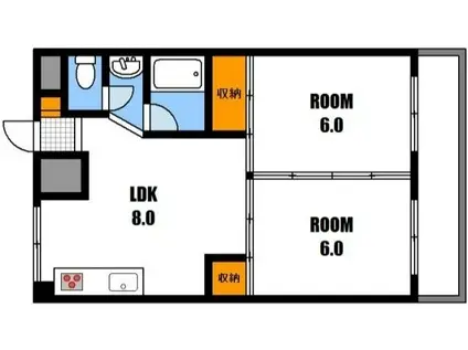 シンプルライフR(2LDK/3階)の間取り写真