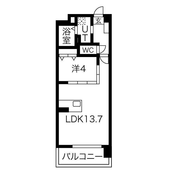 THE MUSE栗山(1LDK/3階)の間取り写真
