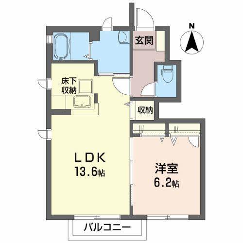 シャーメゾン SHO(1LDK/1階)の間取り写真