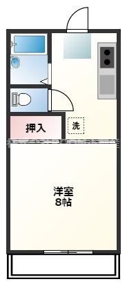 アルス鷹尾台(1K/2階)の間取り写真