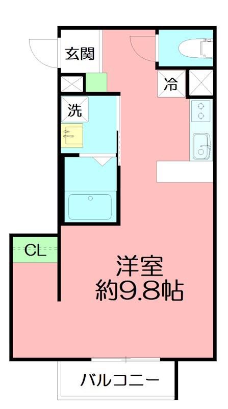 パラディメゾンあふり(ワンルーム/3階)の間取り写真