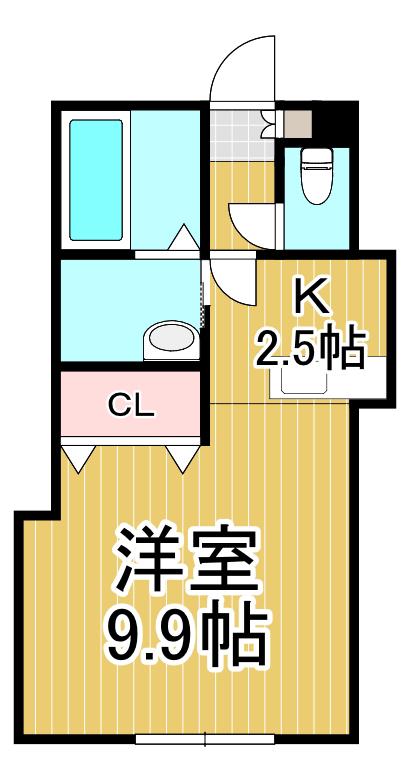 シャングリラ恵み野(1K/1階)の間取り写真