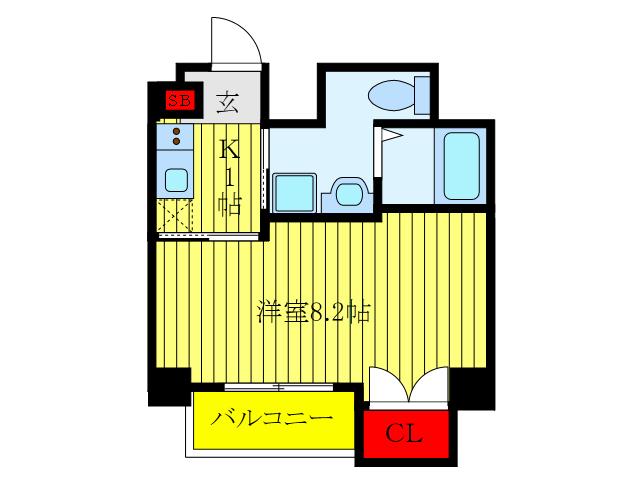 ベルシード王子(1K/7階)の間取り写真
