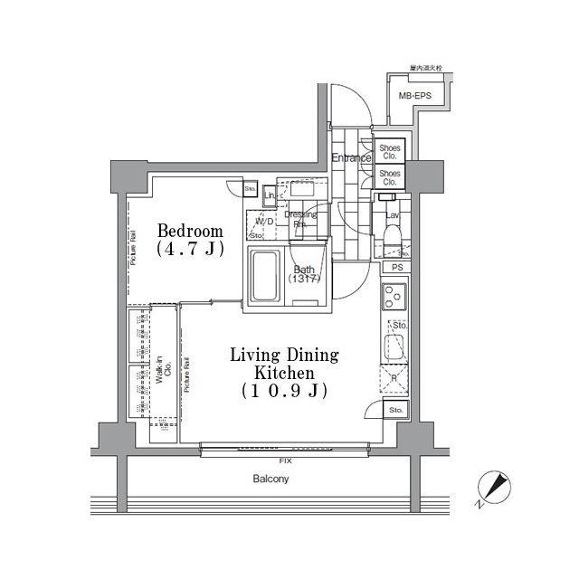 ONE ROOF FLAT TSUKISHIMA(1LDK/3階)の間取り写真
