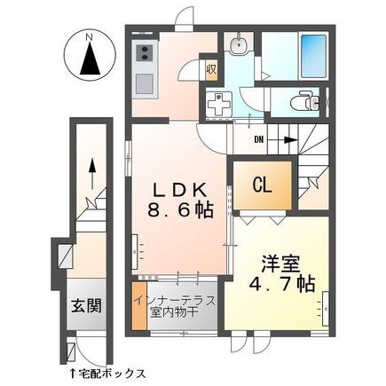 プレ・ヴィラージュ 1LDK(1LDK/2階)の間取り写真