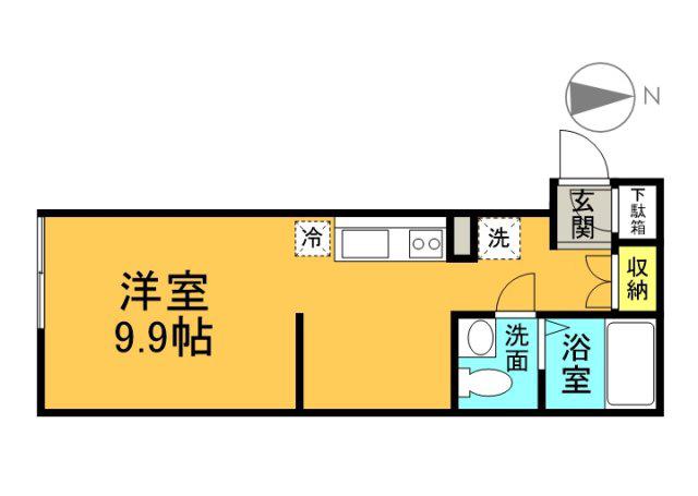 COLLINA本浦20(ワンルーム/1階)の間取り写真