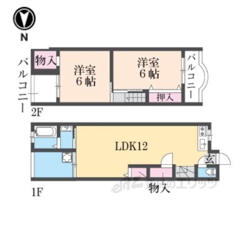 グリーンハウス(2LDK/1階)の間取り写真
