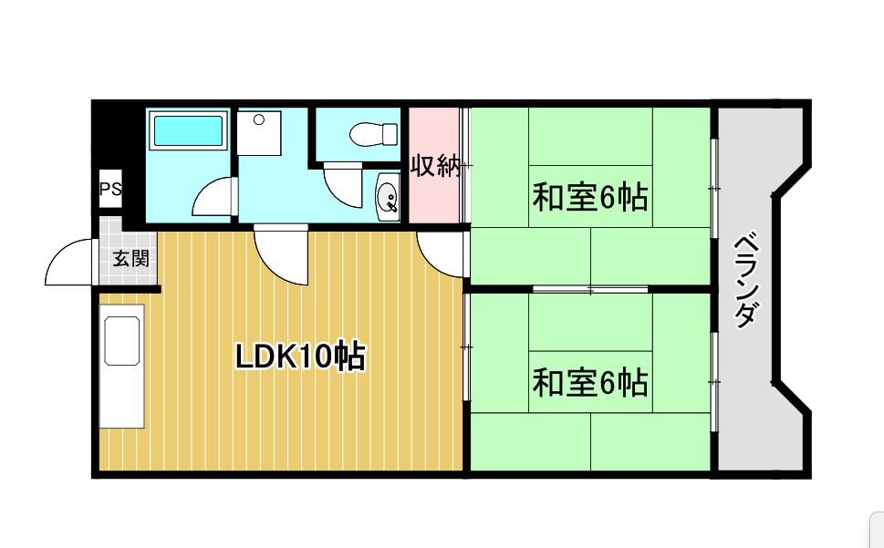 レジデンス姫島(2LDK/2階)の間取り写真