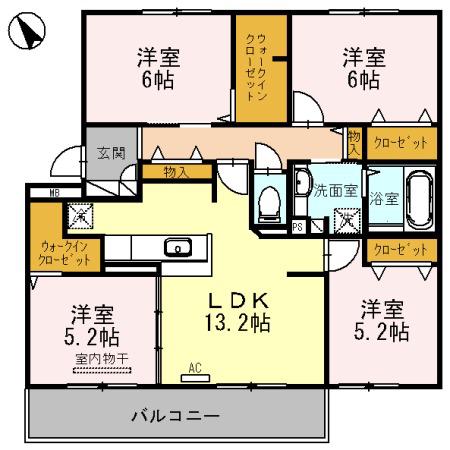 エディ―ハウスII(4LDK/2階)の間取り写真
