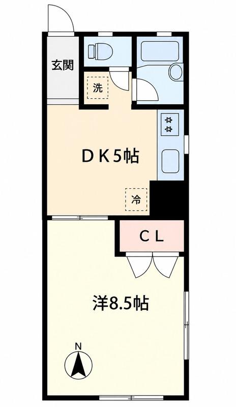 大野ハイツ(1DK/1階)の間取り写真