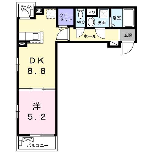 メゾンルミネ 中町(1LDK/3階)の間取り写真
