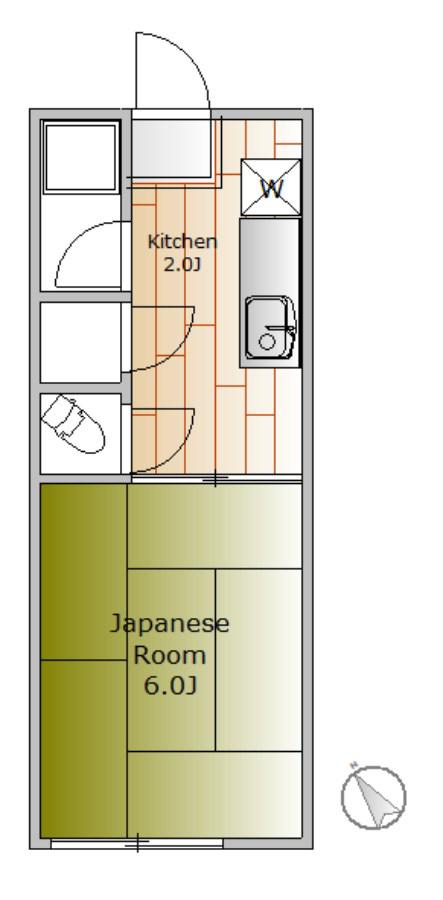 ベルハウス(1K/2階)の間取り写真