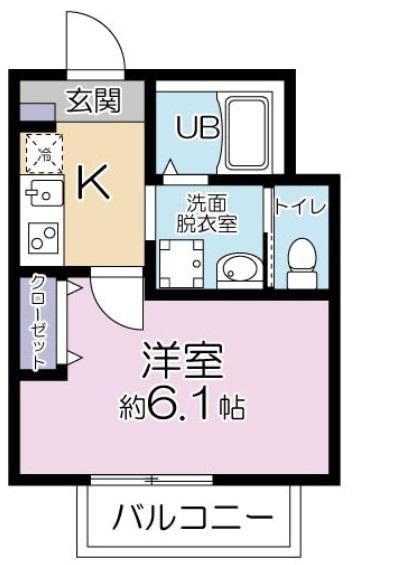 イーグル与野本町 B棟(1K/1階)の間取り写真
