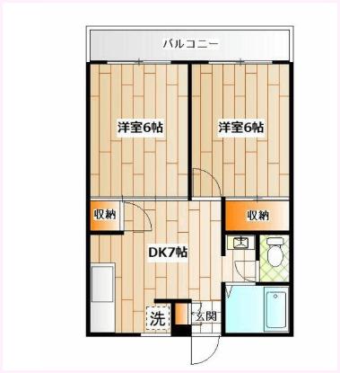 ハイマートオルト 三ツ境(2DK/2階)の間取り写真