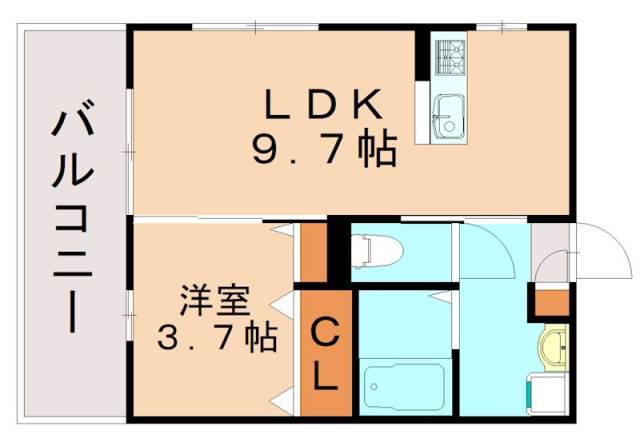 ソレイユ鳴水(1LDK/2階)の間取り写真