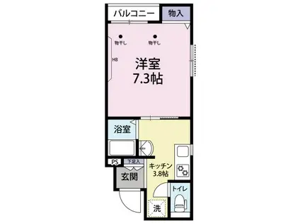 コンラッド桜新町(1K/2階)の間取り写真