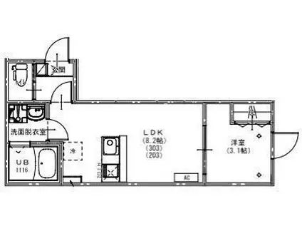 KEIAI RESIDENCE 北習志野III(1LDK/2階)の間取り写真