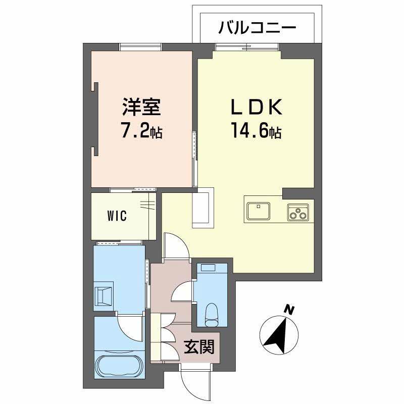AZUR米山(1LDK/3階)の間取り写真